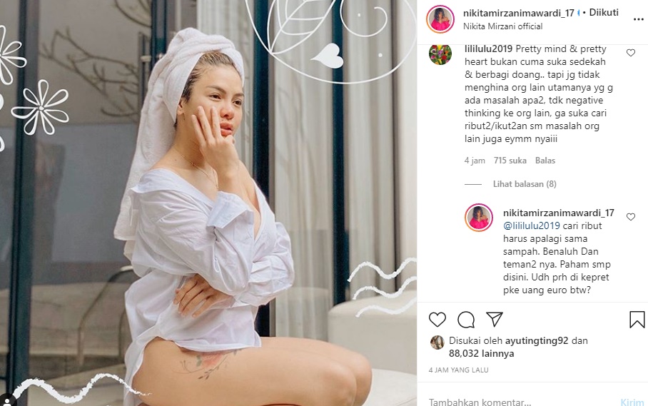 Disinggung Suka Cari ribut, Nikita Mirzani: Pernah Dikepret Uang Euro?