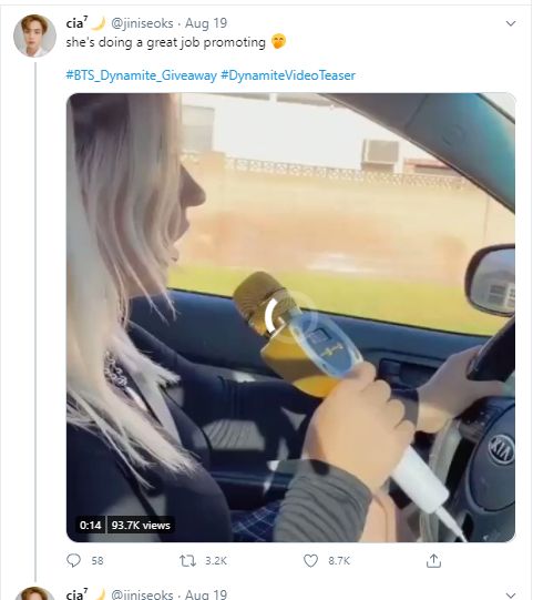 Bikin Heboh, ARMY Internasional Ini Nyetir Sambil Promokan Lagu \'Dynamite\' BTS Pakai Mic di Jalanan