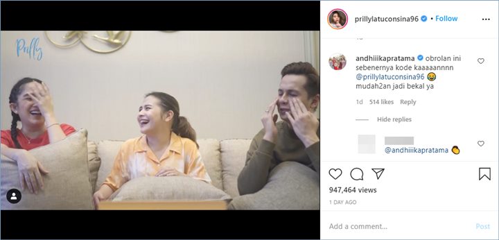 andhika pratama sebut prilly latuconsina mengkode