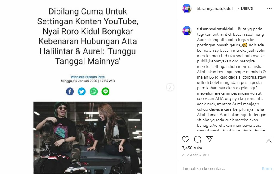 Peramal Ini Sebut Aurel Hermansyah dan Atta Halilintar Cocok, Ada yang Bawa Aura Positif
