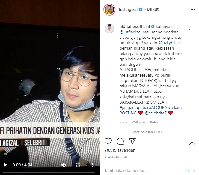Lutfi Agizal Kekeh Akui Tak Sindir Siapapun, Aldi Taher Beri Wejangan Seraya ‘Seret’ Rizky Billar