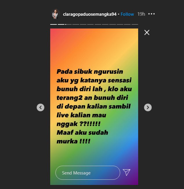 clara gopa mengancam akan bunuh diri secara live
