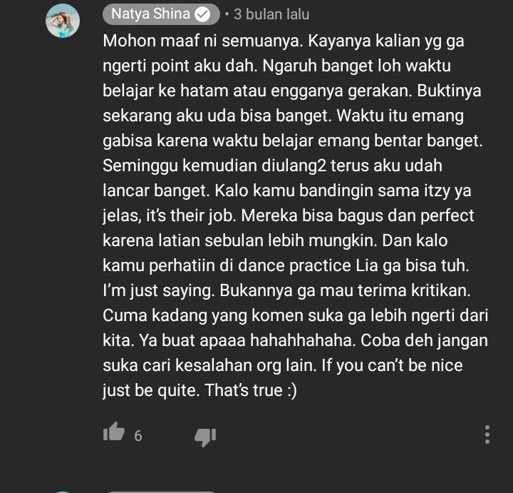 natya shina mengungkapkan jika lia itzy tidak pandai menari