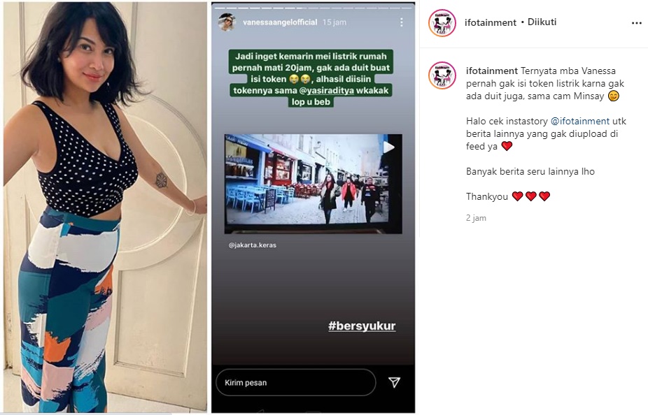 Vanessa Angel Blak-blakan Ngaku Pernah Tak Ada Duit untuk Isi Token Listrik Malah Dapat Pujian