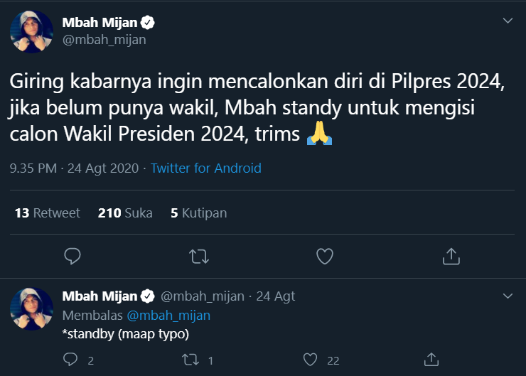 Giring Ganesha Belum Ada Pasangan untuk Pilpres 2024, Mbah Mijan Siap Jadi Wakil?