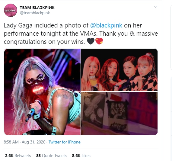 Lady Gaga \'Bawa\' BLACKPINK ke Panggung MTV Video Music Awards, Fans Ucap Terima Kasih