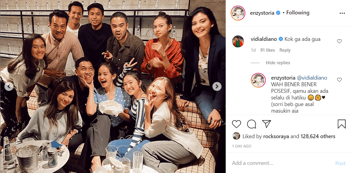 Enzy Storia Pamer Sederet Foto Bersama Sahabat, Vidi Aldiano \'Ngambek\' Hingga Disebut Posesif