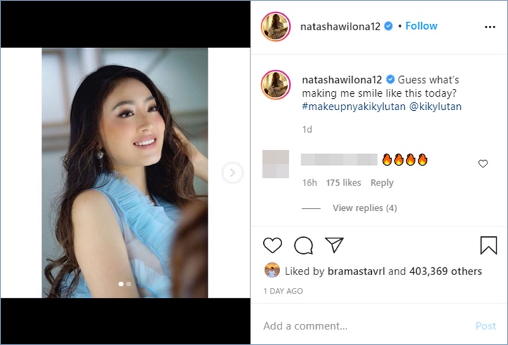 verrell bramasta terlihat like salah satu potret terbaru natasha wilona di instagram