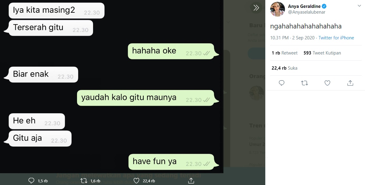 Anya Geraldine Dituding Galau Usai Unggah Potongan Chat Perpisahan, Isi Pesannya Bikin Nyesek