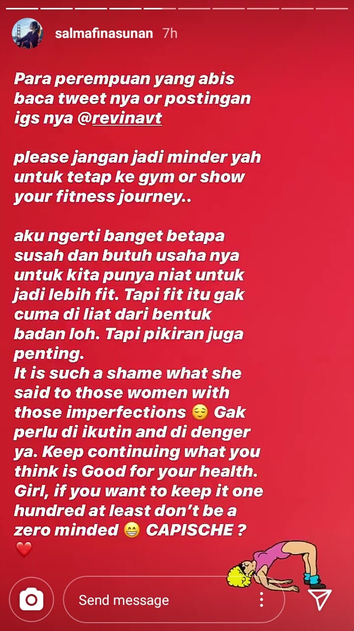 Salmafina Ikut Tanggapi Pernyataan Revina VT yang Viral, Beri Sindiran Menohok Ini