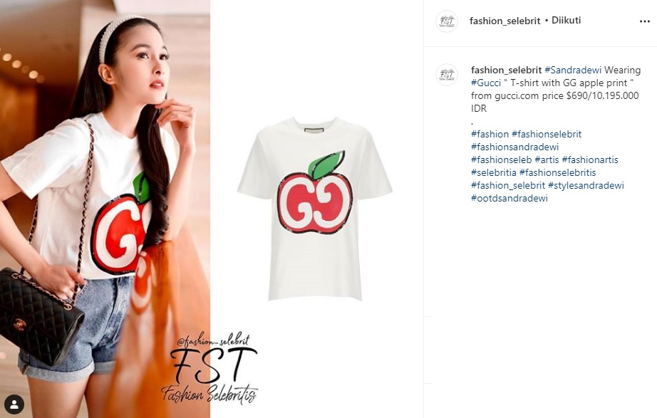 Kaus Lengan Pendek Sandra Dewi di Foto Ini Seharga 10 Juta Rupiah, Netter Kepo Bahannya