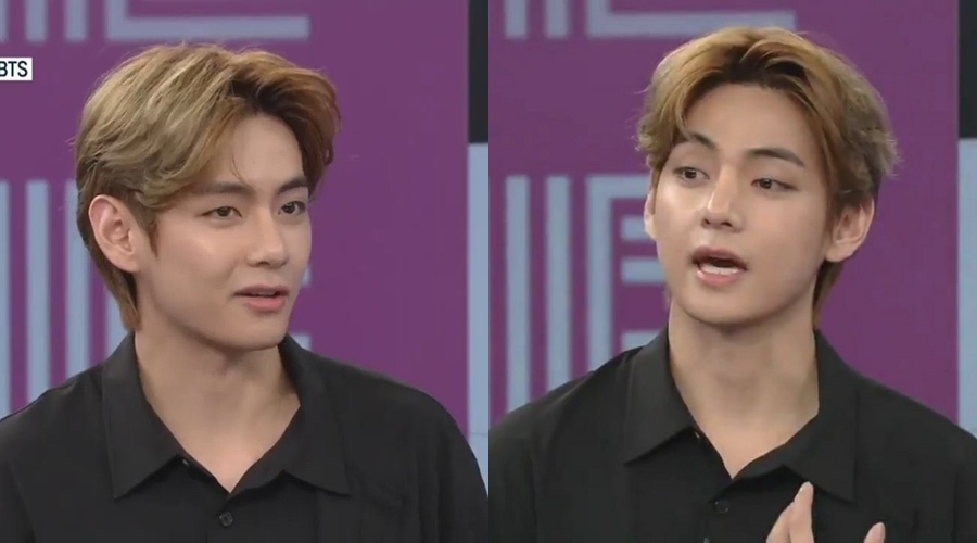 Tampil Serba Hitam dengan Rambut Blonde, Gantengnya V di \'KBS News 9\' Jadi Trending Topik