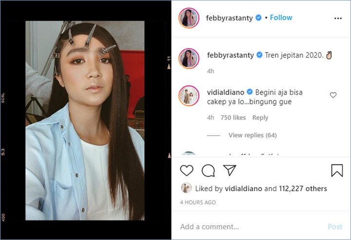 vidi aldiano memberikan pujian atas paras rupawan febby rastanty