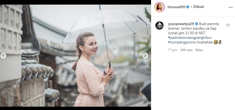 Rossa Foto Cantik Pose di Bawah Rintik Hujan Bak Adegan Drakor, Komentar Yoyo Padi Direspon Begini