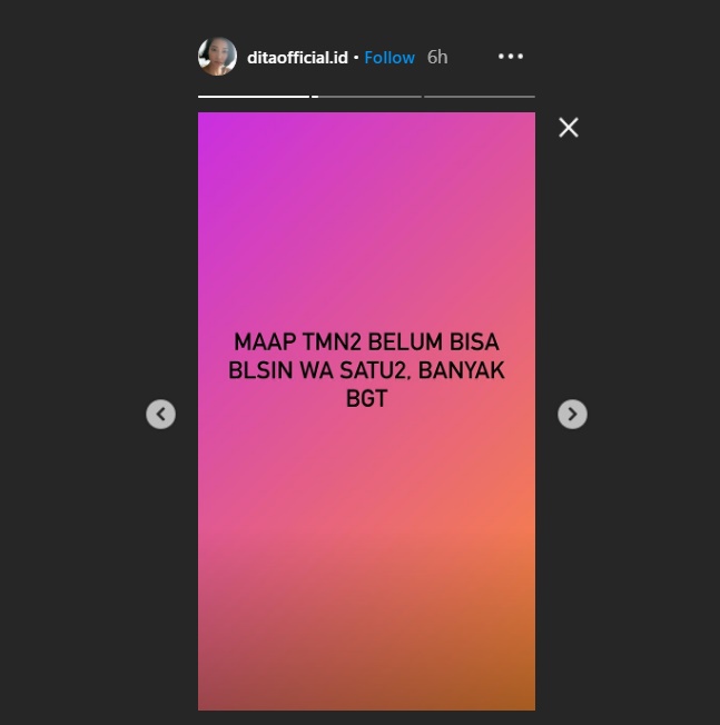 meychan mengungkapkan permintaan maaf lantaran tidak bisa menjawab ucapan belasungkawa yang diungkapkan kepadanya