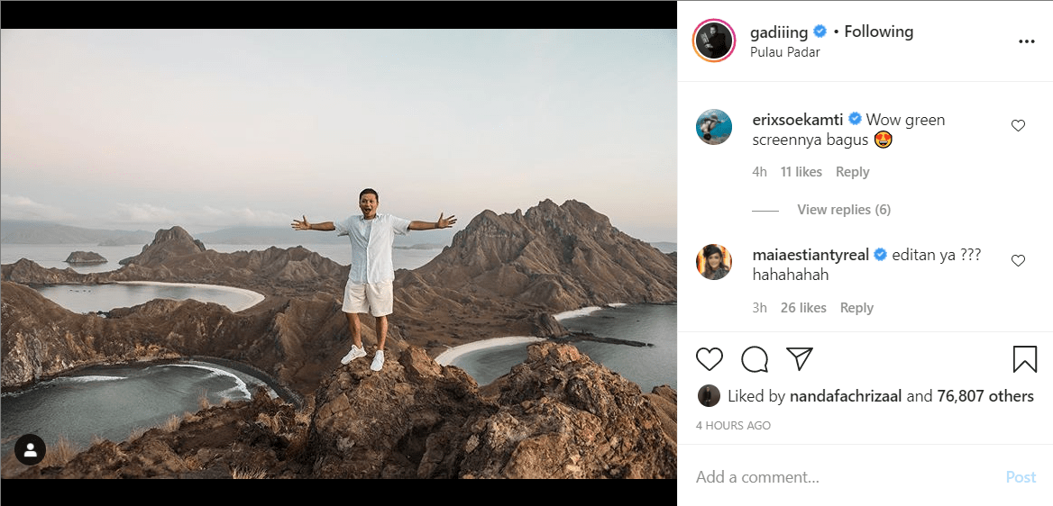 Gading Marten Pamer Foto Pemandangan Indah di Labuan Bajo, Musisi Ini Justru Sebut Editan