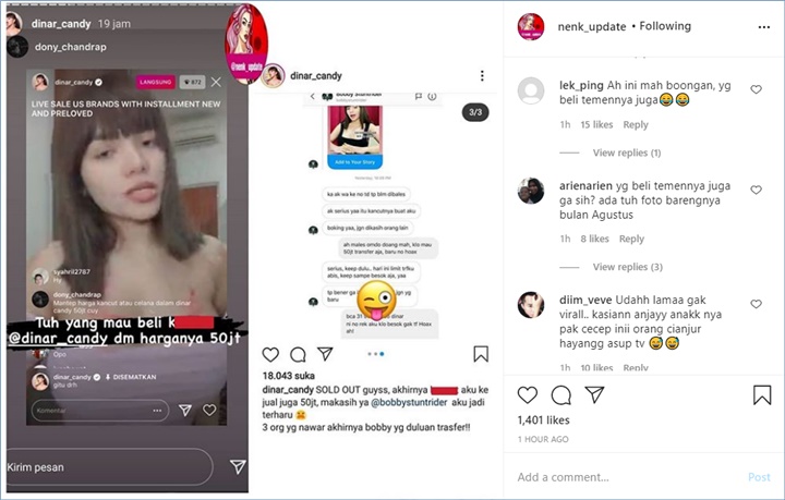 pembeli celana dalam dinar candy mendapatkan sorotan