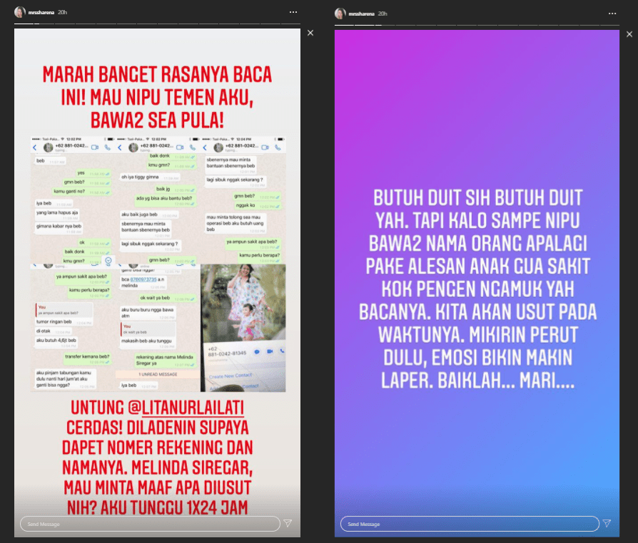 Sharena Delon Naik Pitam Usai Namanya Dicatut Penipu Hingga Sang Buah Hati Disebut Idap Tumor Otak