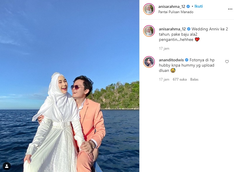 Anisa Rahma Peringati Ultah Pernikahan, Komentar Suami Disorot Gara-gara Panggilan Sayang