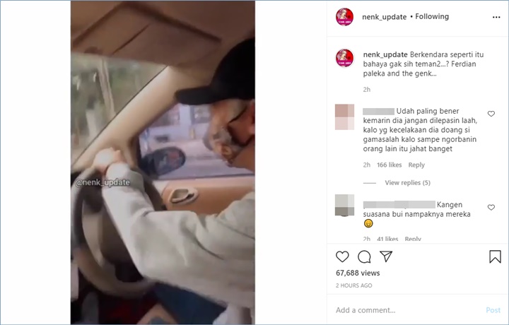 ferdian paleka dan teman-temannya dituding telah menyetir mobil asal-asalan di jalan raya