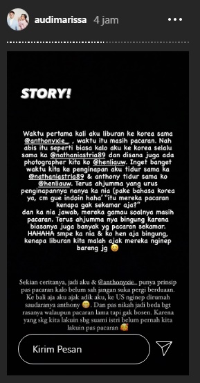 Audi Marissa Ungkap Prinsip Pacarannya Dulu, Sampai Pernah Bikin Orang Korea Bingung