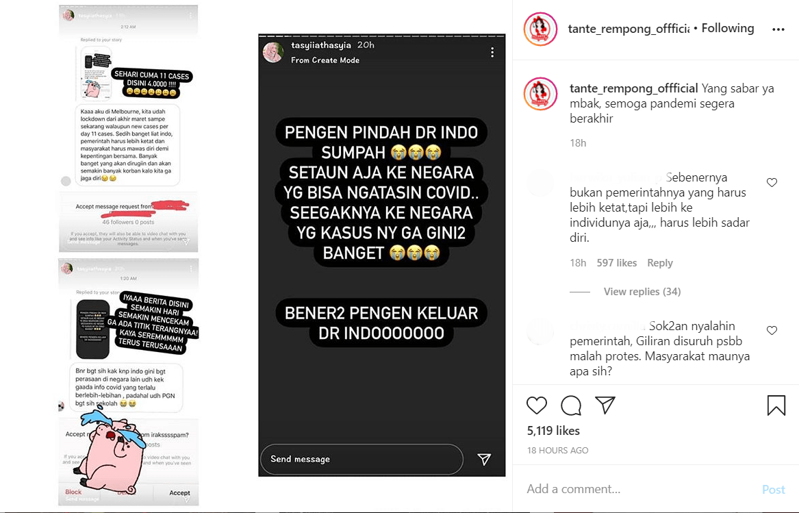 Kasus Corona Meningkat Hingga 4000 Per Hari, Kembaran Tasya Farasya Akui Ingin Pindah dari Indonesia