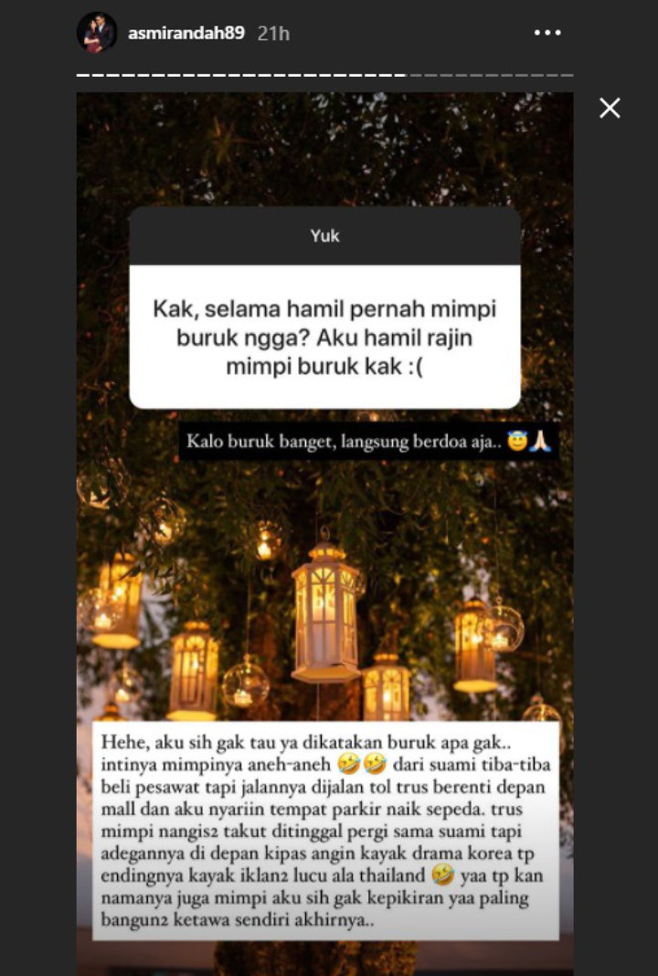 Hamil Anak Pertama, Asmirandah Ngaku Alami Mimpi Aneh: Kayak Drama Korea!