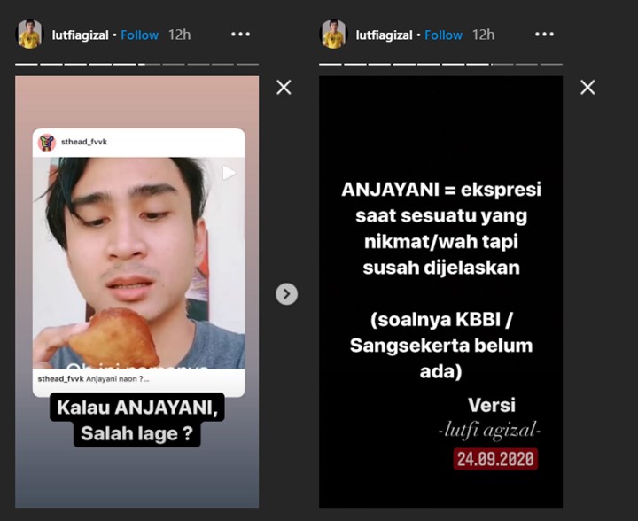 lutfi agizal mengungkapkan makna anjayani