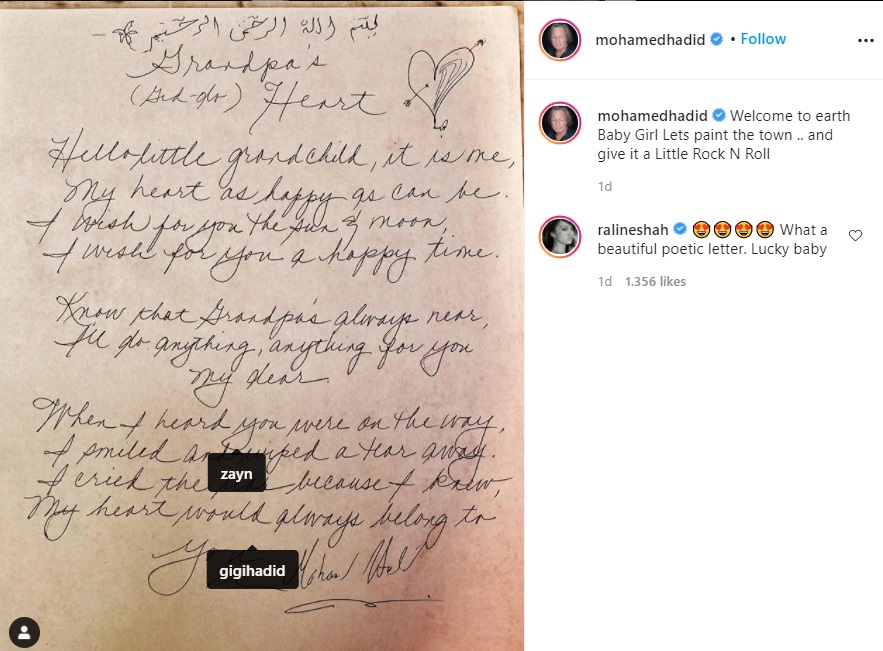 Komentarnya Jadi Sorotan, Fakta Raline Shah Di-follow Ayah Gigi Hadid Bikin Tambah Heboh