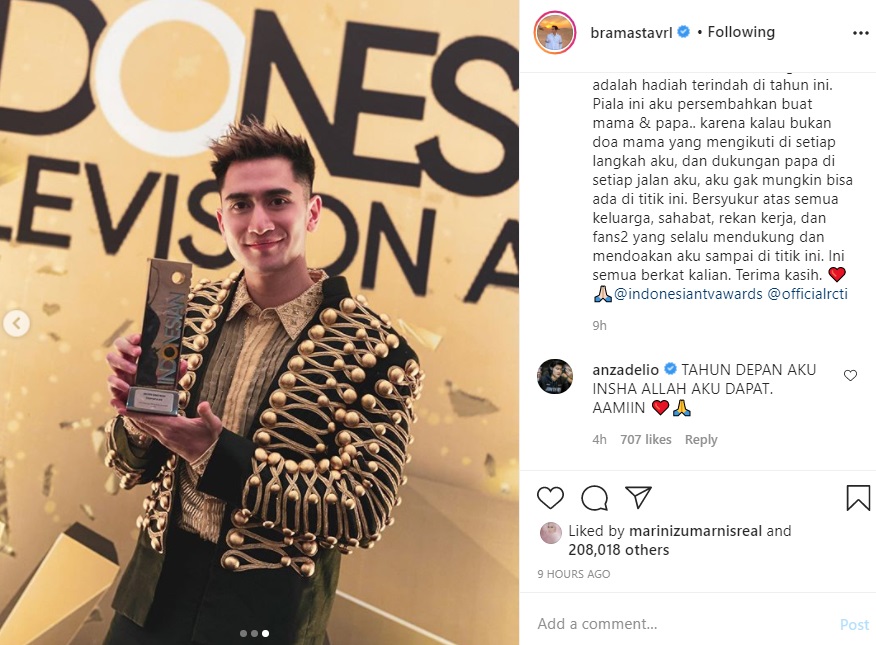 Verrell Bramasta Bawa Pulang Piala ITA 2020, Doa Anrez Adelio Bikin Nama Tiara Andini Terseret