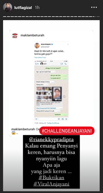 Tak Cuma Ajak Rian D’Masiv Collab, Lutfi Agizal Juga Buat ‘Challenge Anjayani’?