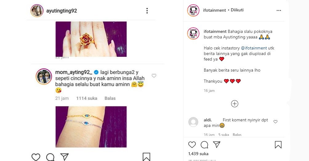 Ayu Ting Ting Pamer Cincin Bunga