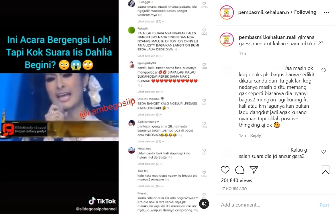 Beredar Video Iis Dahlia Nyanyi di Acara Bergengsi, Suara Fals Banjir Nyinyiran Netizen
