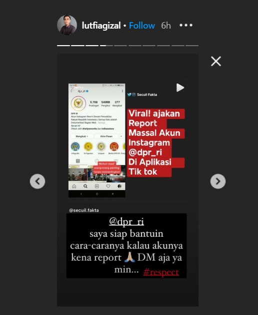 lutfi agizal dikira memberikan dukungan kepada dpr
