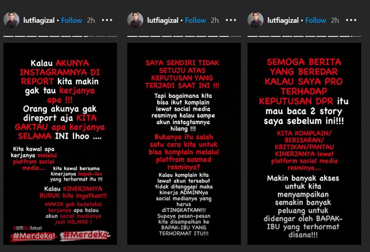 lutfi agizal membantah tegas mengenai isu dikira mendukung ruu cipta kerja