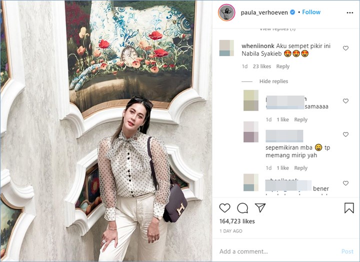 potret terbaru paula verhoeven disebut mirip dengan nabila syakieb oleh warganet