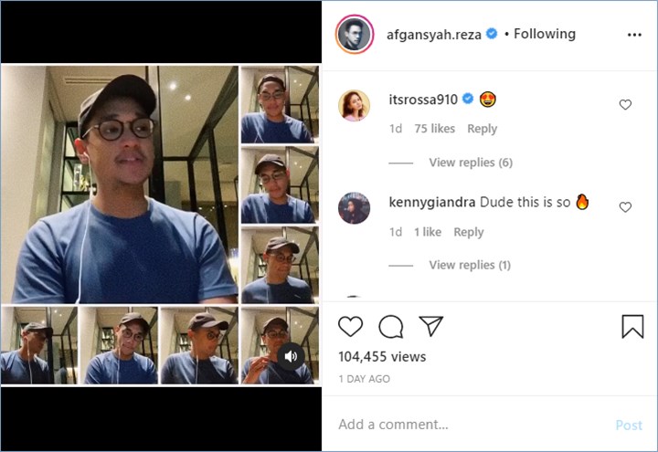 para selebriti memberikan pujian atas lagu cover in a rush yang dinyanyikan oleh afgan melalui akun instagram pribadinya