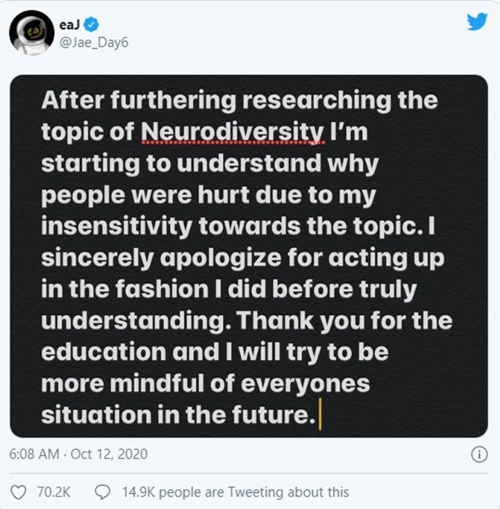 Jae DAY6 Ngaku Salah Pasca Beri Komentar Tak Pantas Menyangkut Neurodiversity