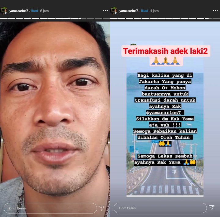 Ayah Yama Carlos Alami Pembengkakan Jantung, Segera Butuh Donor Darah