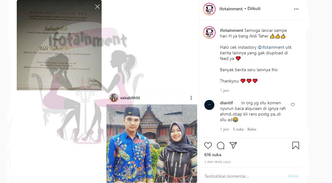Beredar Undangan Nikah Aldi Taher