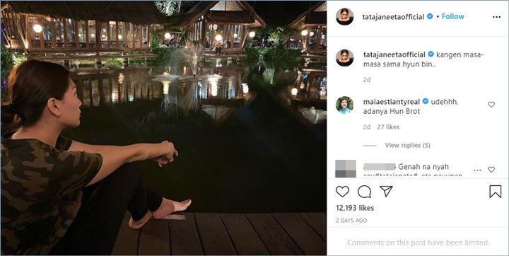 maia estianty menggoda tata janeeta di instagram