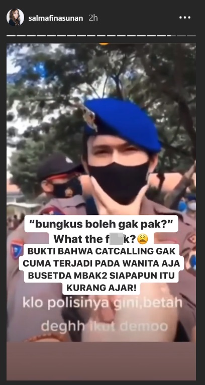 Geram, Salmafina Sunan Tanggapi Video Polisi Ganteng Digoda Demonstran Cewek