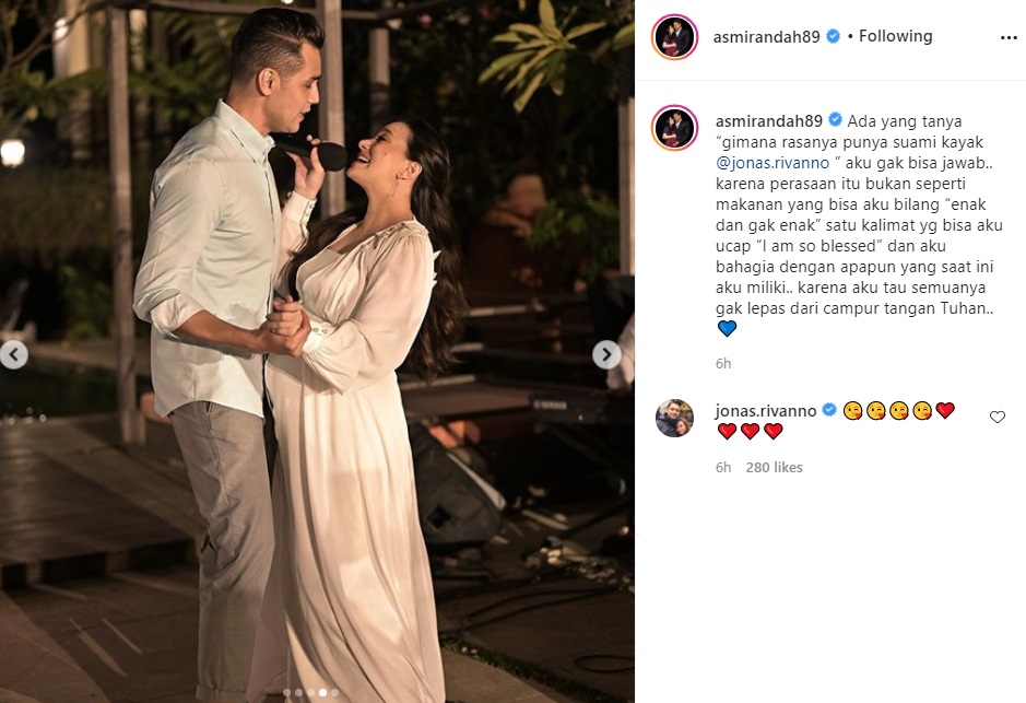 Ditanya Rasanya Punya Suami Kayak Jonas Rivanno, Asmirandah Bilang Begini