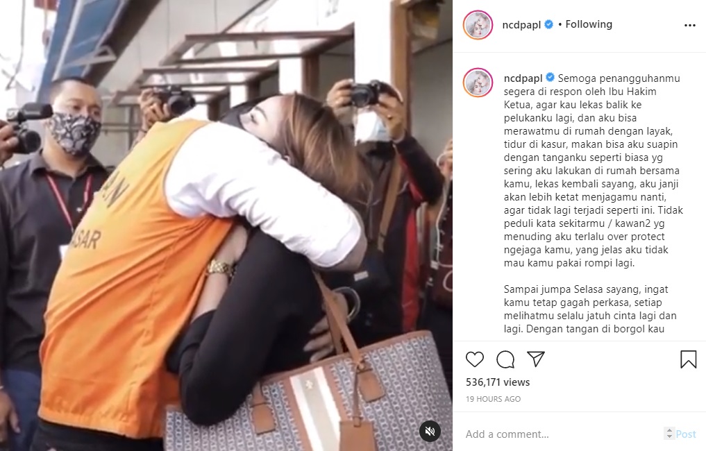 Nora Alexandra Ungkap Janji Ini Seraya Tunjukkan Momen Haru Dipeluk Jerinx SID