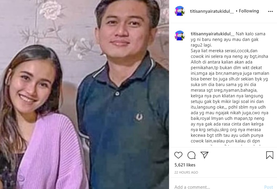 Soal Kedekatan Ayu Ting Ting-Adit Jayusman, Titisan Nyai Ratu Kidul Ramal Sosok yang Kecewa