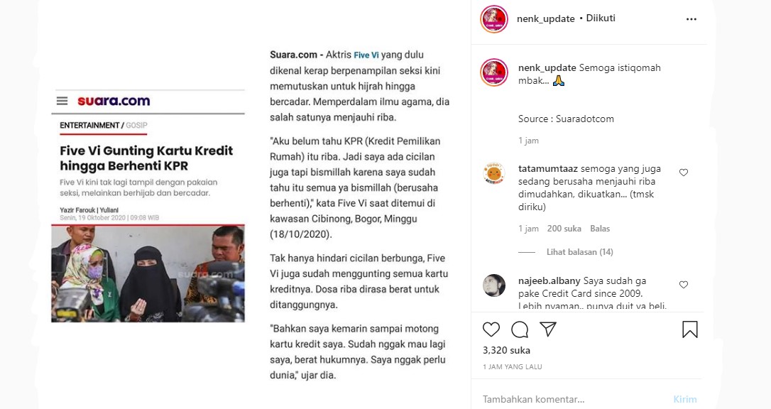 Five Vi Putuskan Gunting Kartu Kredit Hingga Stop KPR Tuai Respons Begini