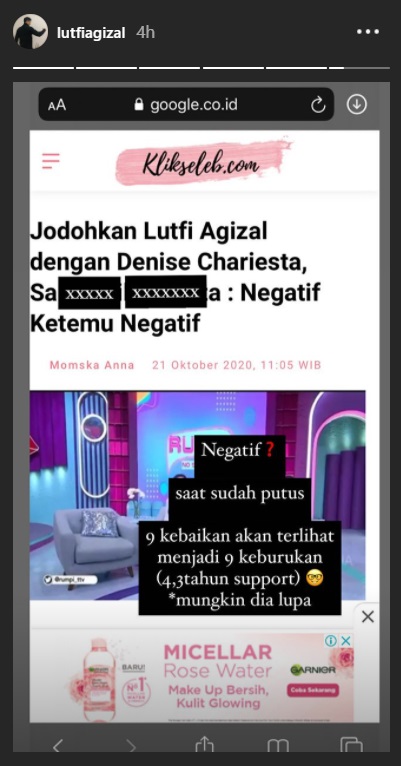 Lutfi Agizal Langsung Merespons Hingga Ungkit Soal Ini Usai Dijodohkan dengan Denise Chariesta