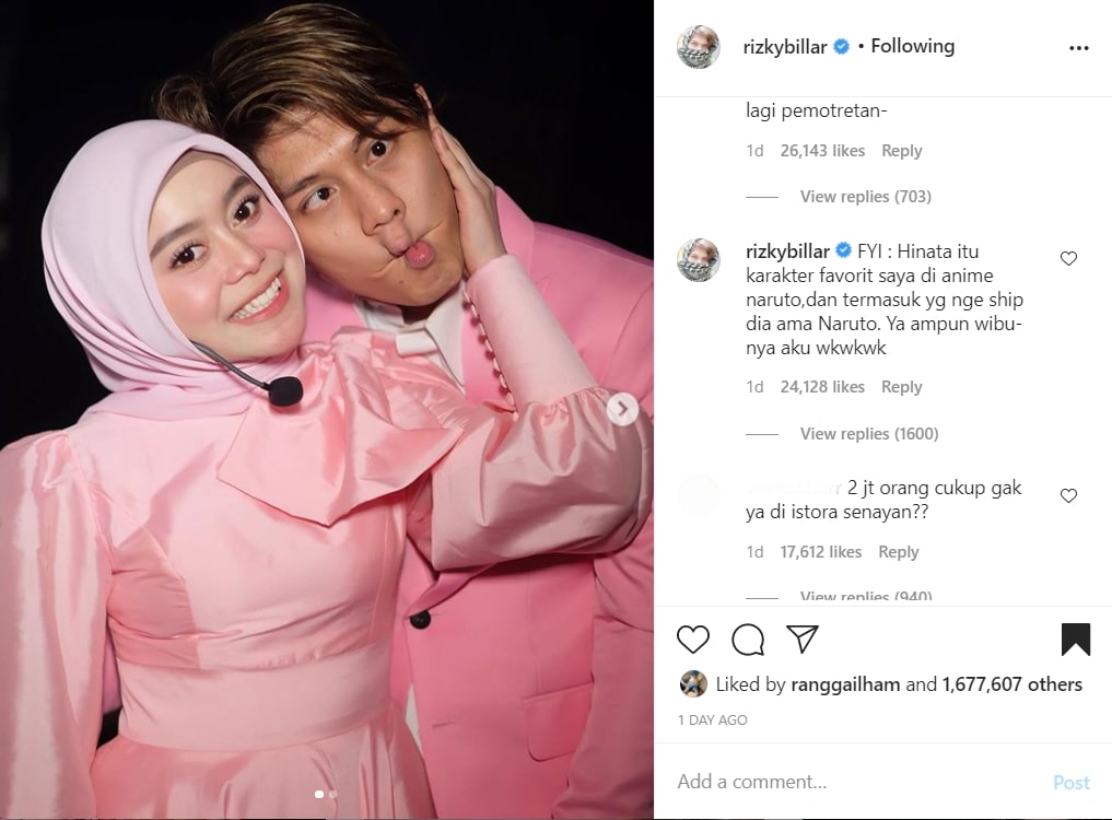 Gara-gara Posting Foto Mesra Ini, Isu Rizky Billar Nikahi Lesti Andryani Makin Menggema