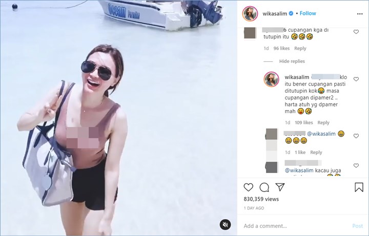 wika salim memberikan balasan atas komentar miring yang diterimanya di unggahan barunya di Instagram