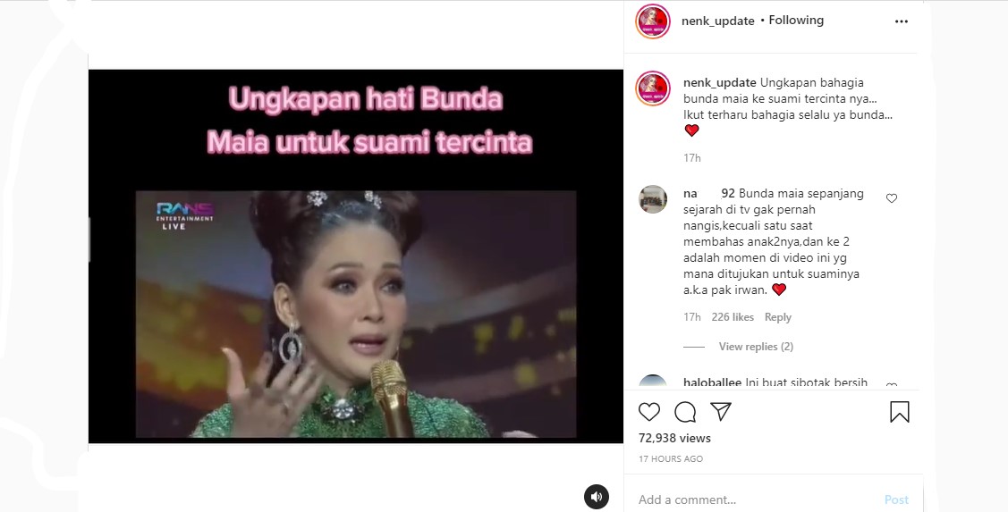 Maia Estianty Ungkap Rasa Cinta dan Pujian untuk Irwan Mussry